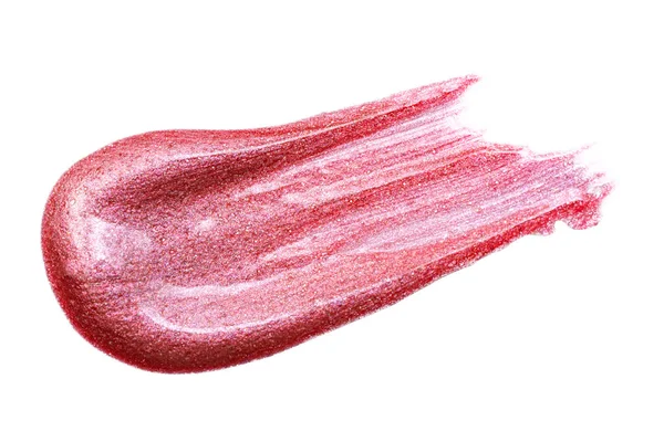 Sampel Lip Gloss Diisolasi Dengan Warna Putih Lipgloss Pink Tercampur — Stok Foto