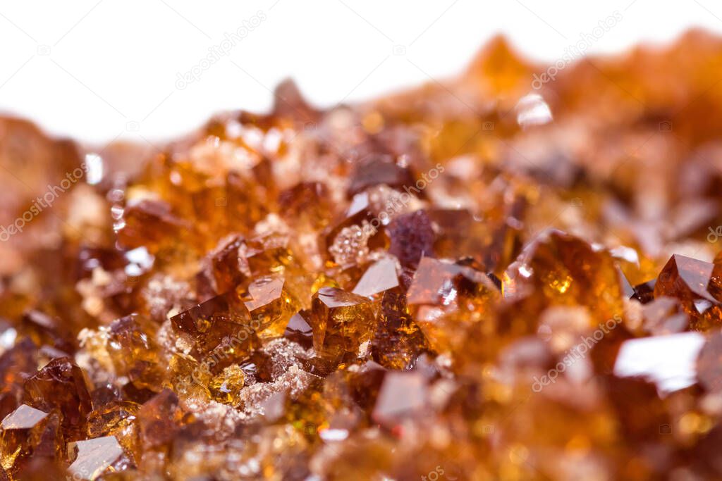 Citrine mineral close up. Gemstone bright background