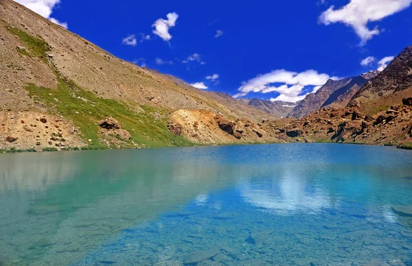 Lago Clearwater no deserto de montanha de alta altitude dos Himalaias — Fotografia de Stock