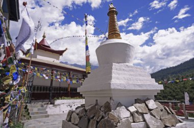 Ancient Buddhist Stupa in the High-Altitude Mountain Region of the Himalayas clipart