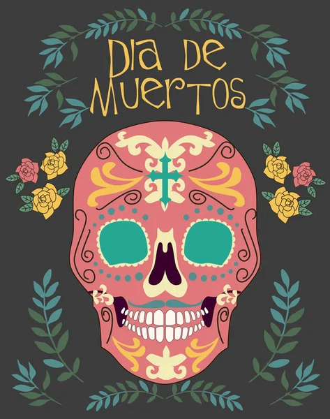 Mano Mexicana Carta para el día de los muertos — Vector de stock