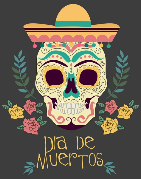 墨西哥手绘卡死的一天 — 图库矢量图片