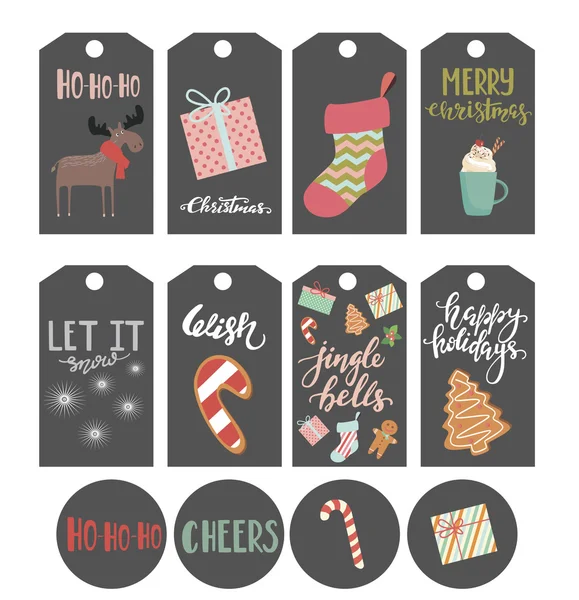 Collection of Christmas gift tags — Stock Vector