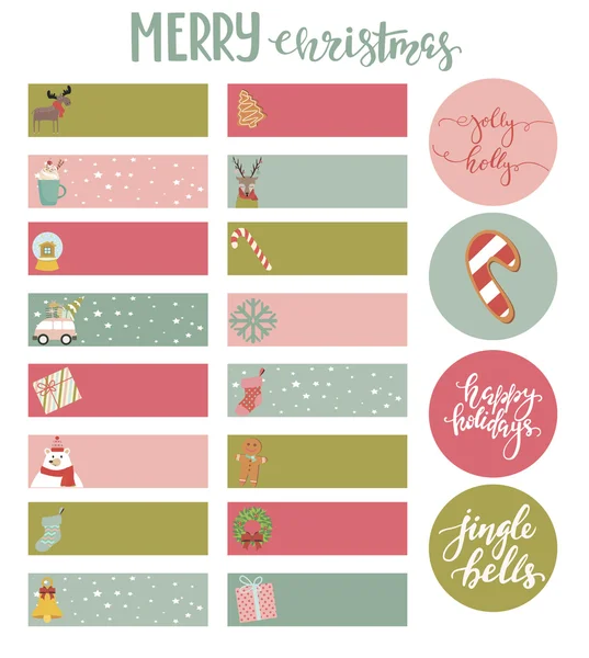 Collection of Christmas gift tags — Stock Vector