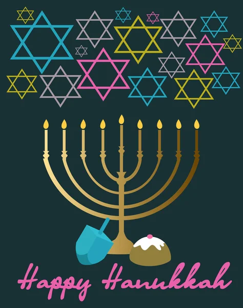 Happy Hanukkah greeting card Vector Graphics