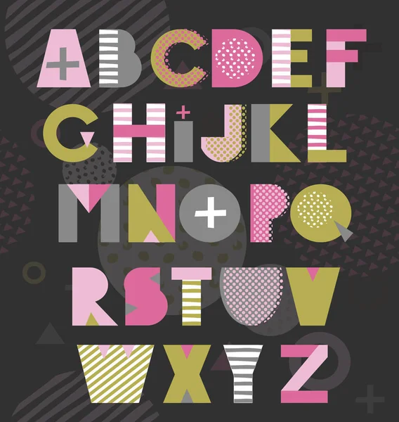 Modernes Hipster-Alphabet — Stockvektor