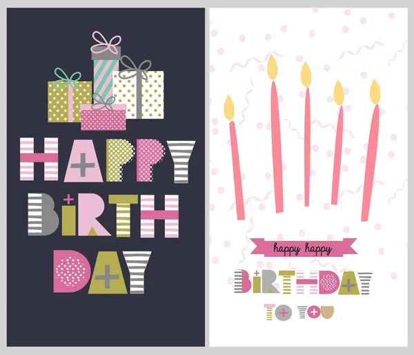 Happy Birthday cards — Stock Vector