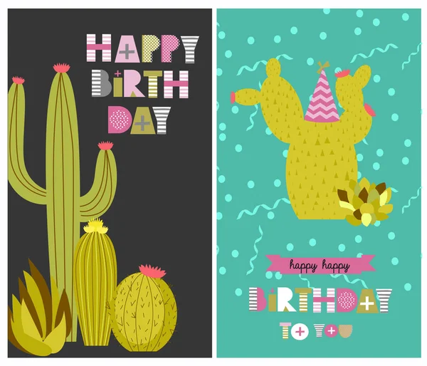 Mutlu doğum günü kartları — Stok Vektör
