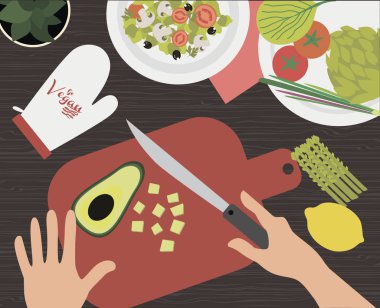 Yemek pişirmek için düz mutfak masası