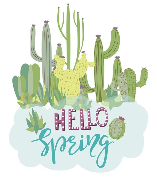 Olá cartão de primavera — Vetor de Stock