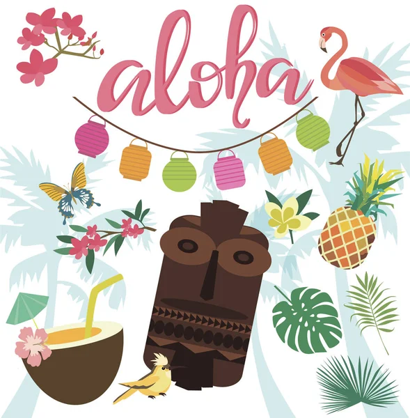 Aloha cartão de festa de verão —  Vetores de Stock