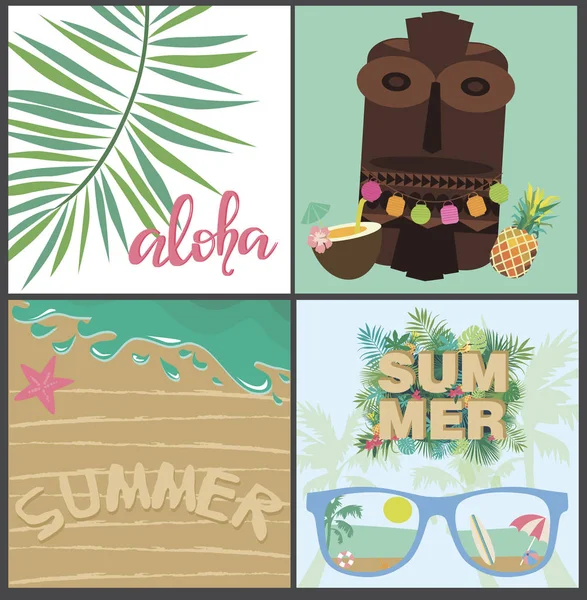 Tarjeta de fiesta de verano Aloha — Archivo Imágenes Vectoriales