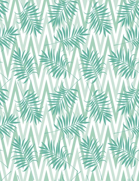 Patrón tropical sin costura con hoja de palma — Vector de stock