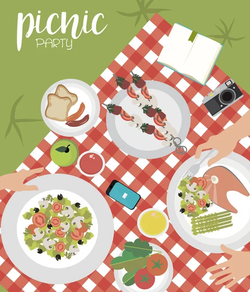 Zomer picknick poster — Stockvector