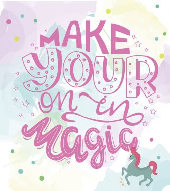 Make your on in magic hand drawn print clipart