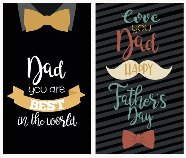 Set of Happy Father's day greeting cards — Stock Vector