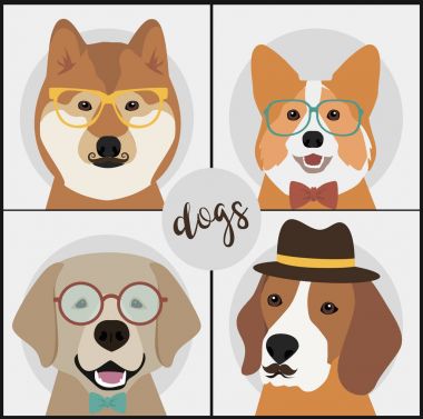Hipster köpek kartı 