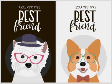 Hipster köpek kartı 