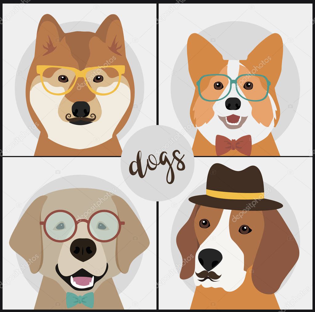 Hipster dog card 