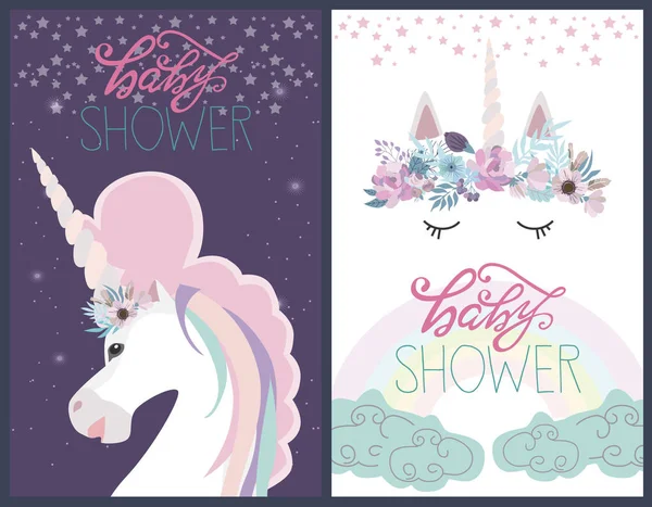 かわいいベビー シャワー カード — ストックベクタ