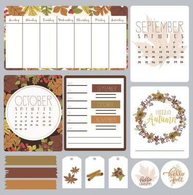 Günlük sonbahar planlayıcısı şablonu