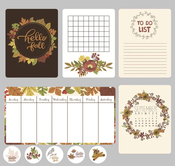 Günlük sonbahar planlayıcısı şablonu