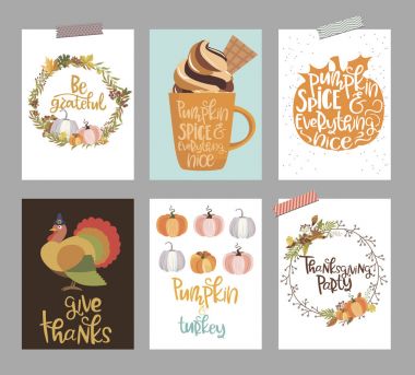 Mutlu Şükran günü el tırnak yazı ile