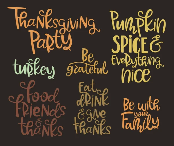 Happy Thanksgiving day hand lettering citat ange — Stock vektor