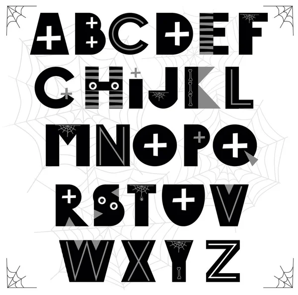 Illustration alphabet pour fête d'Halloween — Image vectorielle
