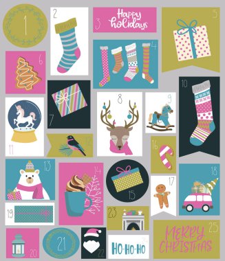 Noel için varış takvimi.