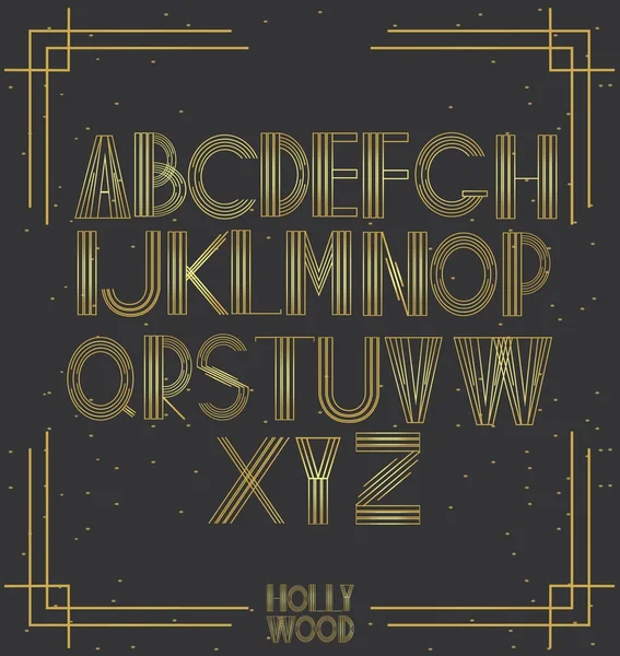 Ретро-алфавит в голливудском стиле — стоковый вектор