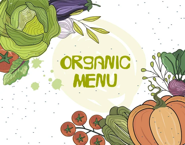 Illustrazione disegnata a mano con verdure sane — Vettoriale Stock