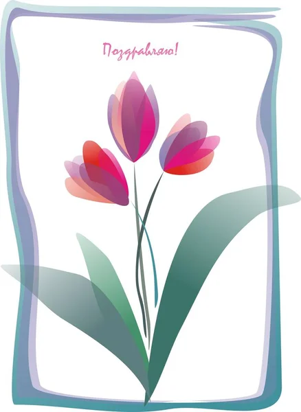 Букет з рожевих тюльпанів — стоковий вектор
