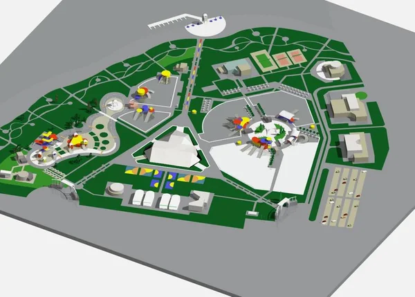 Proje park görünümünden kuş bakışı
