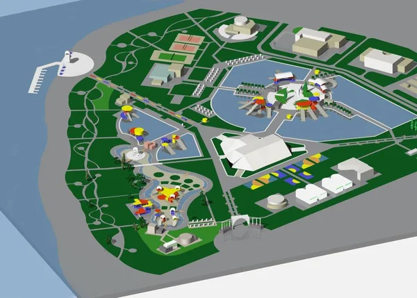 Proje park görünümünden kuş bakışı