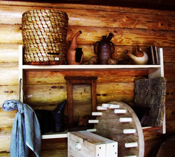 Wnętrze Starej Fabryki Świec Drewnianym Domu — Zdjęcie stockowe