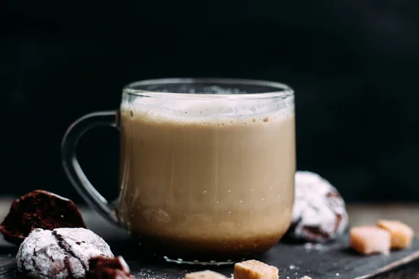 Kopp Kaffe Och Kakor Cappuccino — Stockfoto