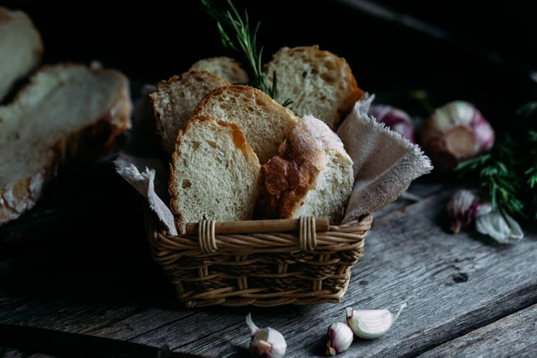 Pão Farinha Trigo Mesa — Fotografia de Stock