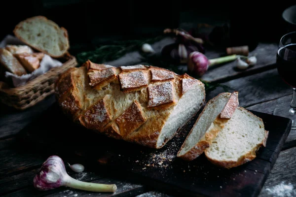 Хліб Пшеничного Борошна Столі — стокове фото