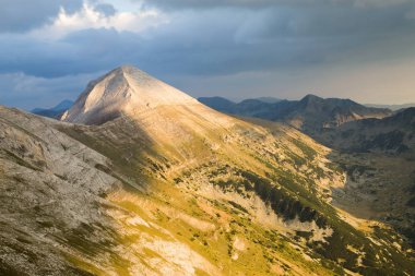 View of Vihren peak in the Pirin Mountains clipart