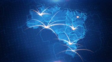 Animasyonlu arka plan ile Brezilya Haritası.