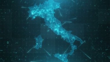 İtalya harita arka plan şehirler bağlantıları 4k