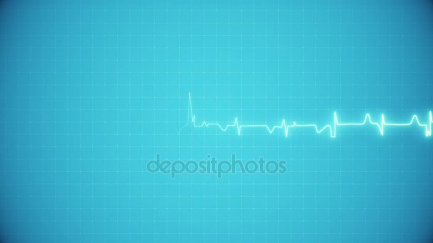 Electrocardiograma cardíaco de animación . — Vídeos de Stock