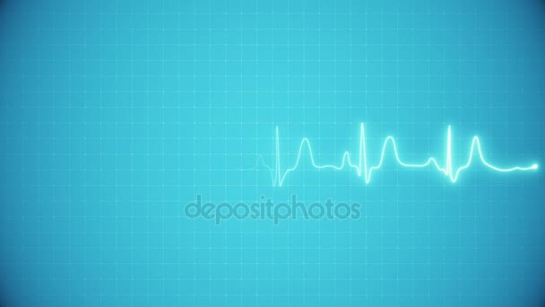 Animation hjärta EKG. — Stockvideo
