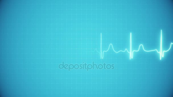 Electrocardiograma cardíaco de animación . — Vídeos de Stock