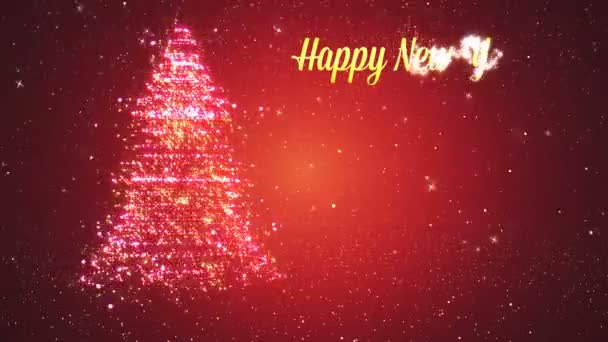 Looped background with Christmas tree of magic particles. — Stock Video