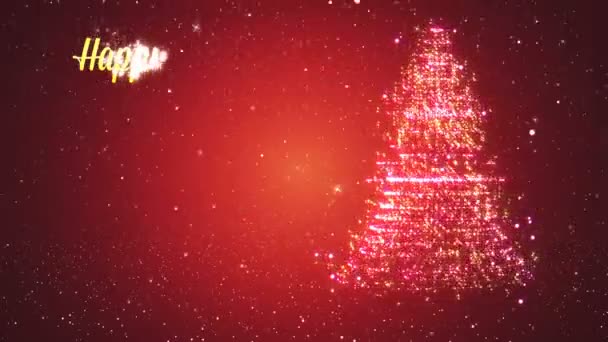 Fundo em loop com árvore de Natal de partículas mágicas . — Vídeo de Stock