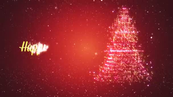 Fond bouclé avec arbre de Noël de particules magiques . — Video