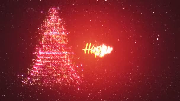 Looped background with Christmas tree of magic particles. — Stock Video