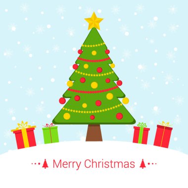 Karlı kış Festival arka plan Christmas elemanları ile.